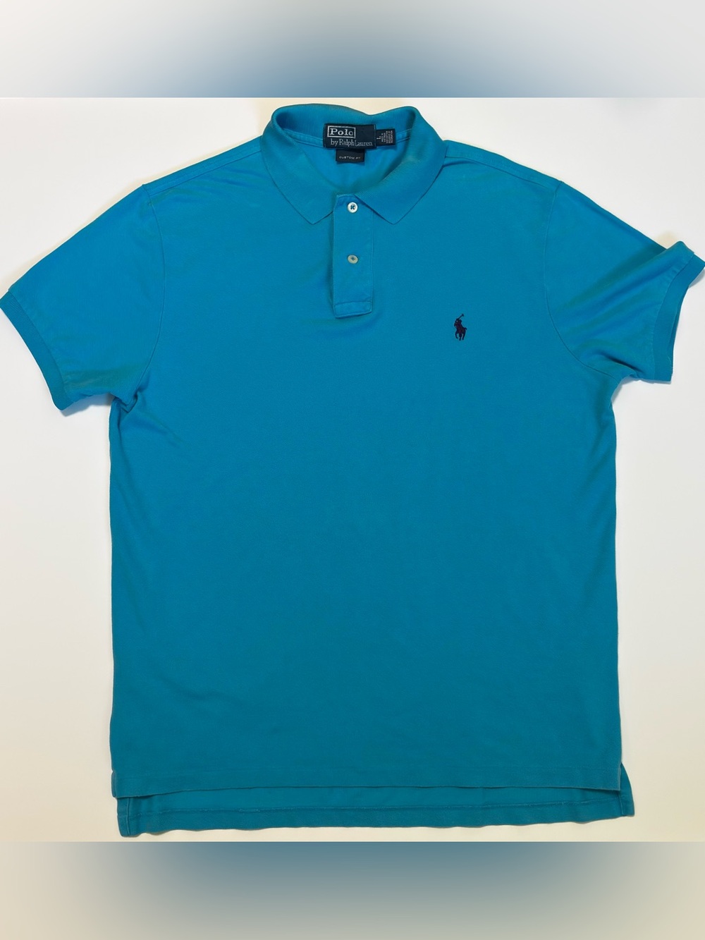 Ralph Lauren Men's Teal Blue Polo Shirt with Embroidered Pony